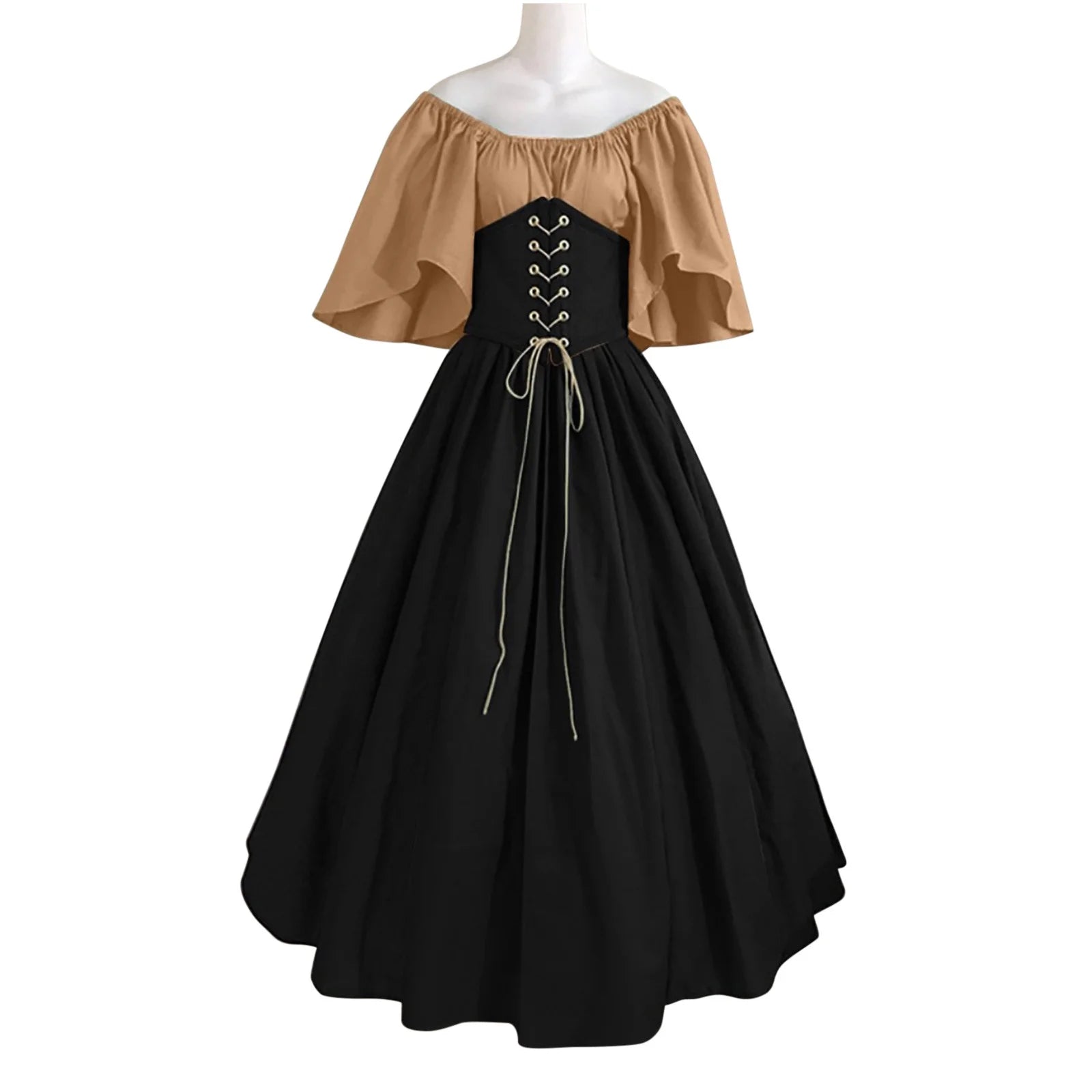 UPPADA Womens Renaissance Faire Dresses Medieval Irish Traditional plus Size Dresses Ruffle over Dress Corset Retro Cosplay Gown